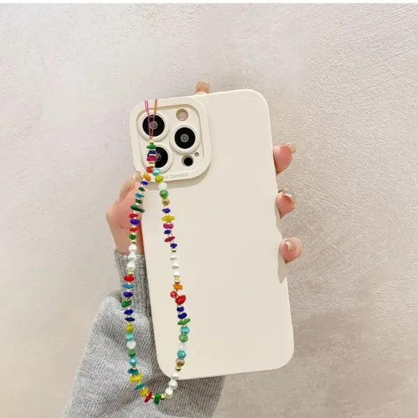 Elegant Beaded Phone Charm Wristlet – Mixed Gemstone, Phone or Bag - Serene Crafts Hub