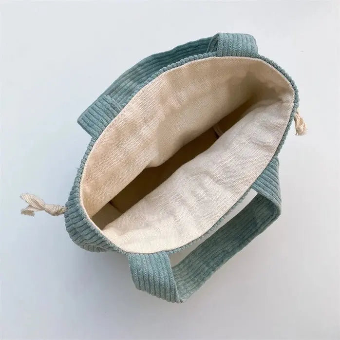Charming Corduroy Drawstring Handheld Tote - Serene Crafts Hub