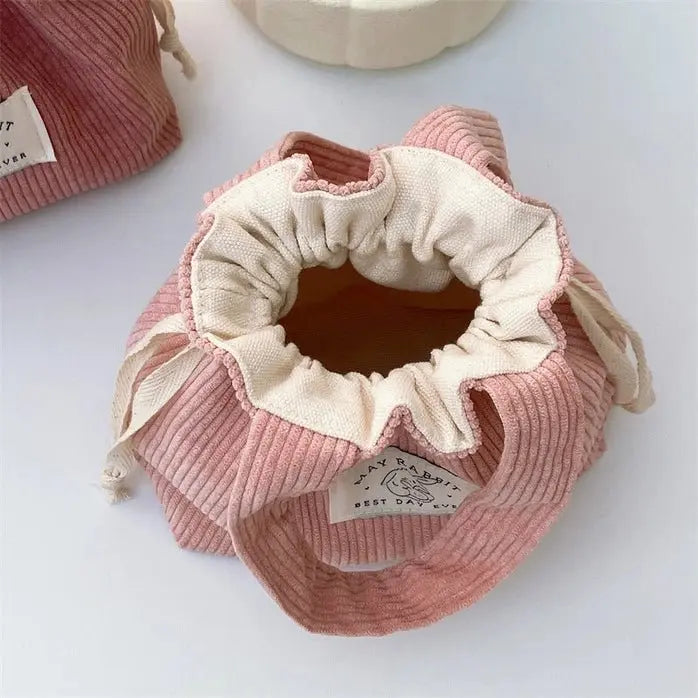 Charming Corduroy Drawstring Handheld Tote - Serene Crafts Hub