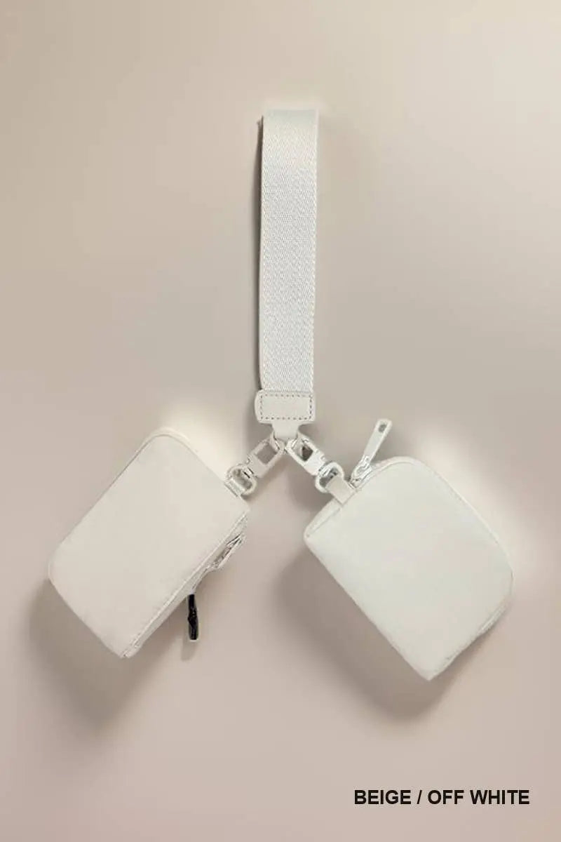 Chic Dual Pouch Wristlet Keychain Wallet - Serene Crafts Hub