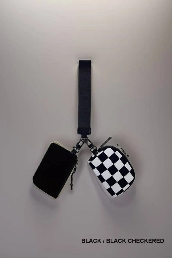 Chic Dual Pouch Wristlet Keychain Wallet - Serene Crafts Hub