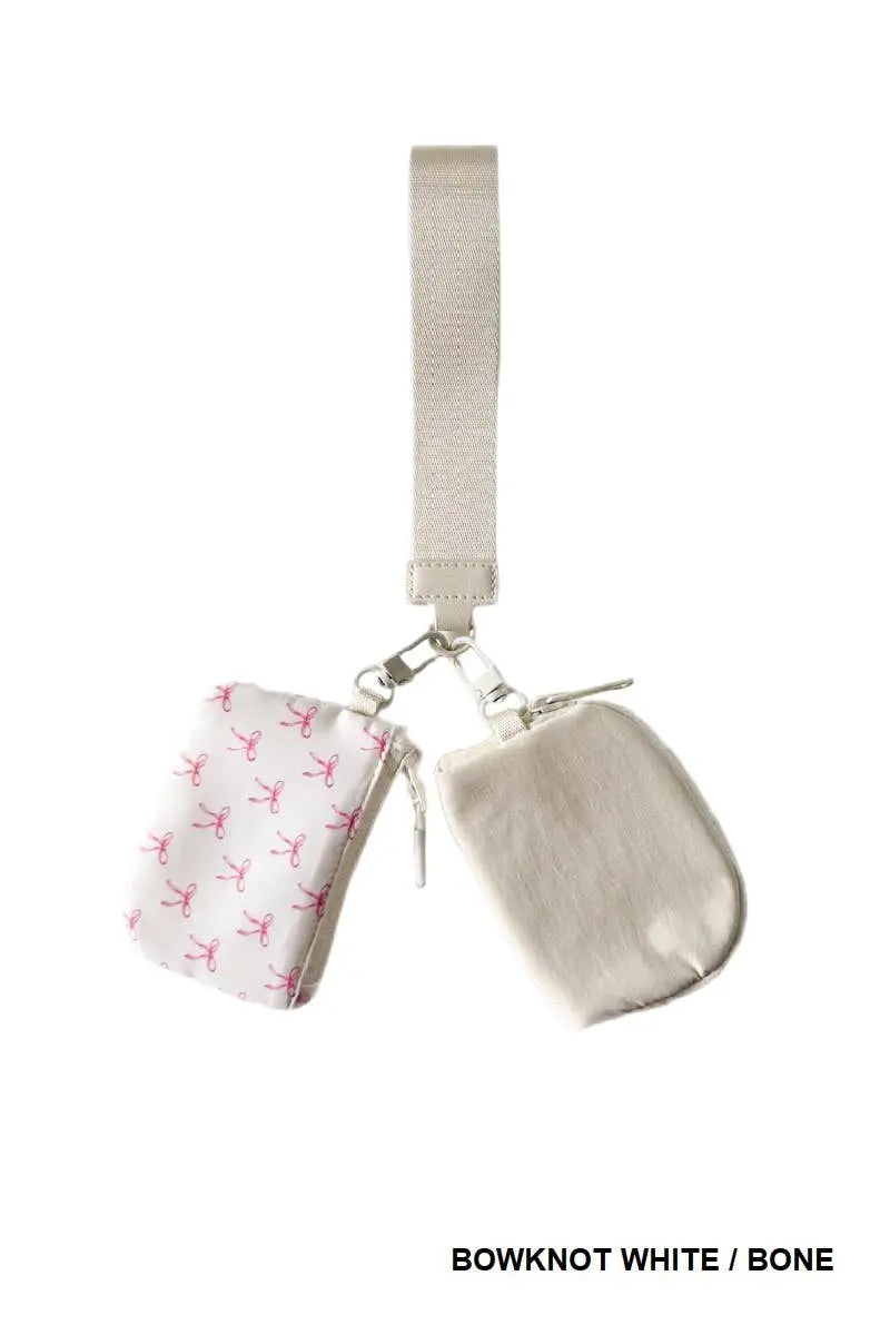 Chic Dual Pouch Wristlet Keychain Wallet - Serene Crafts Hub