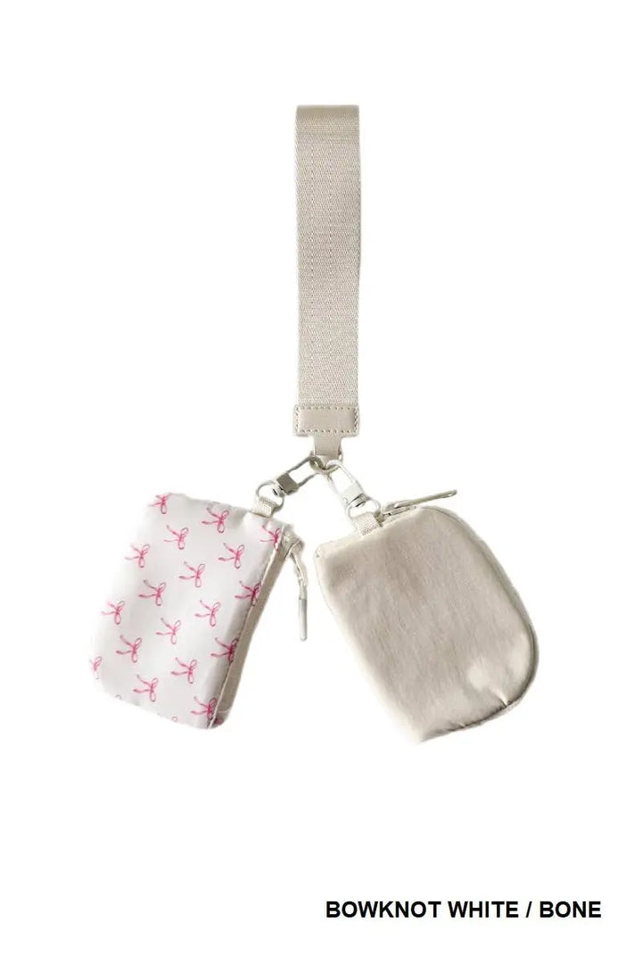 Chic Dual Pouch Wristlet Keychain Wallet - Serene Crafts Hub