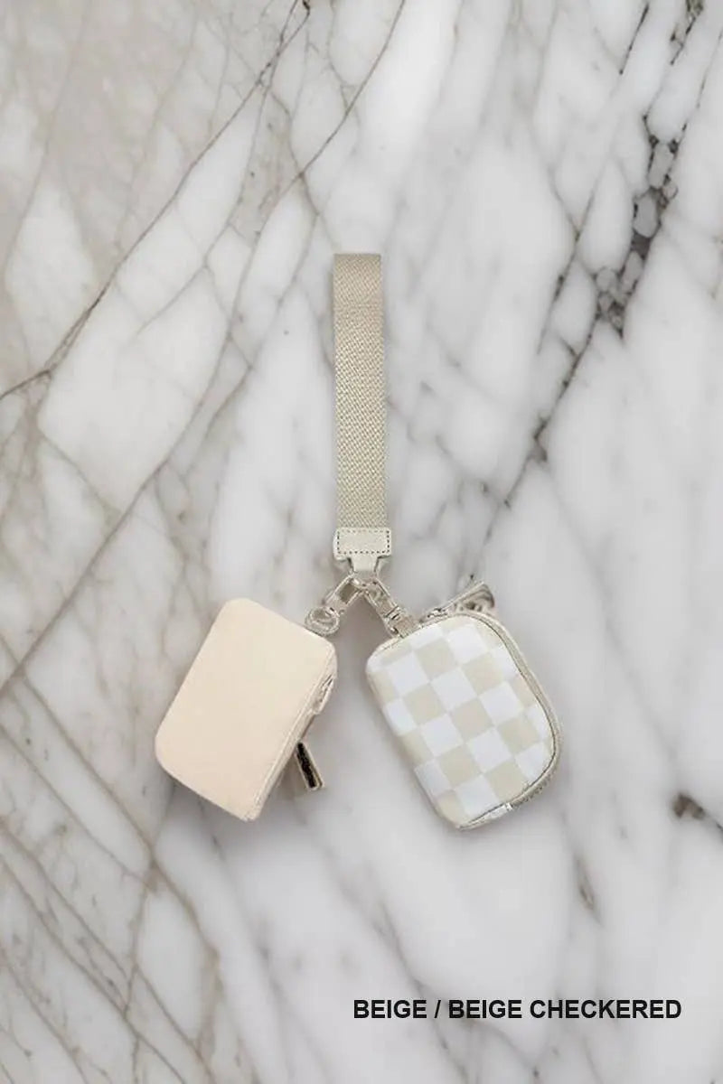 Chic Dual Pouch Wristlet Keychain Wallet - Serene Crafts Hub