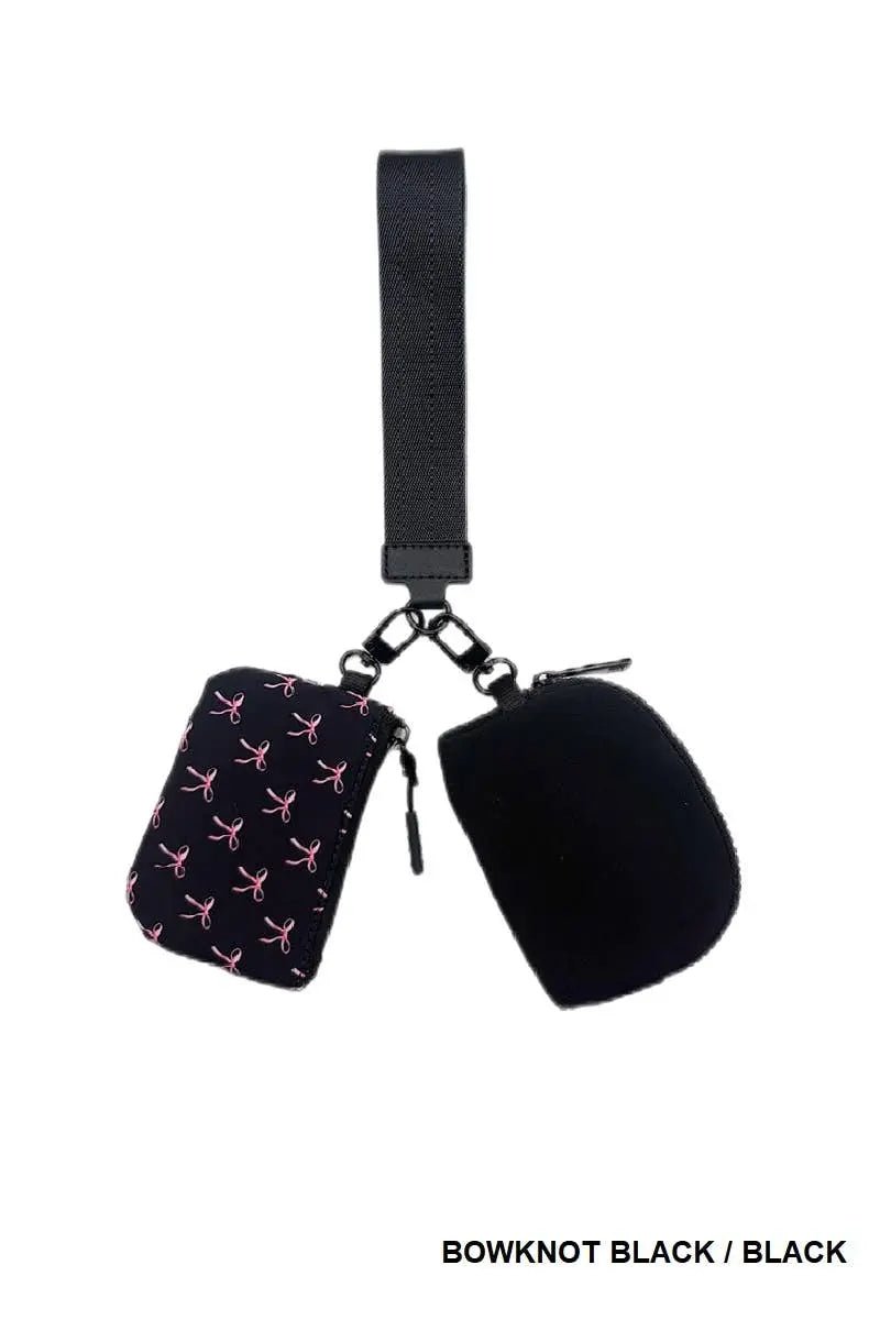 Chic Dual Pouch Wristlet Keychain Wallet - Serene Crafts Hub