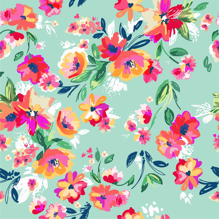 Cute, Floral, Compact Pill Case - Weekly 7 - Day Medicine Organizer: Teal Floral - Serene Crafts Hub