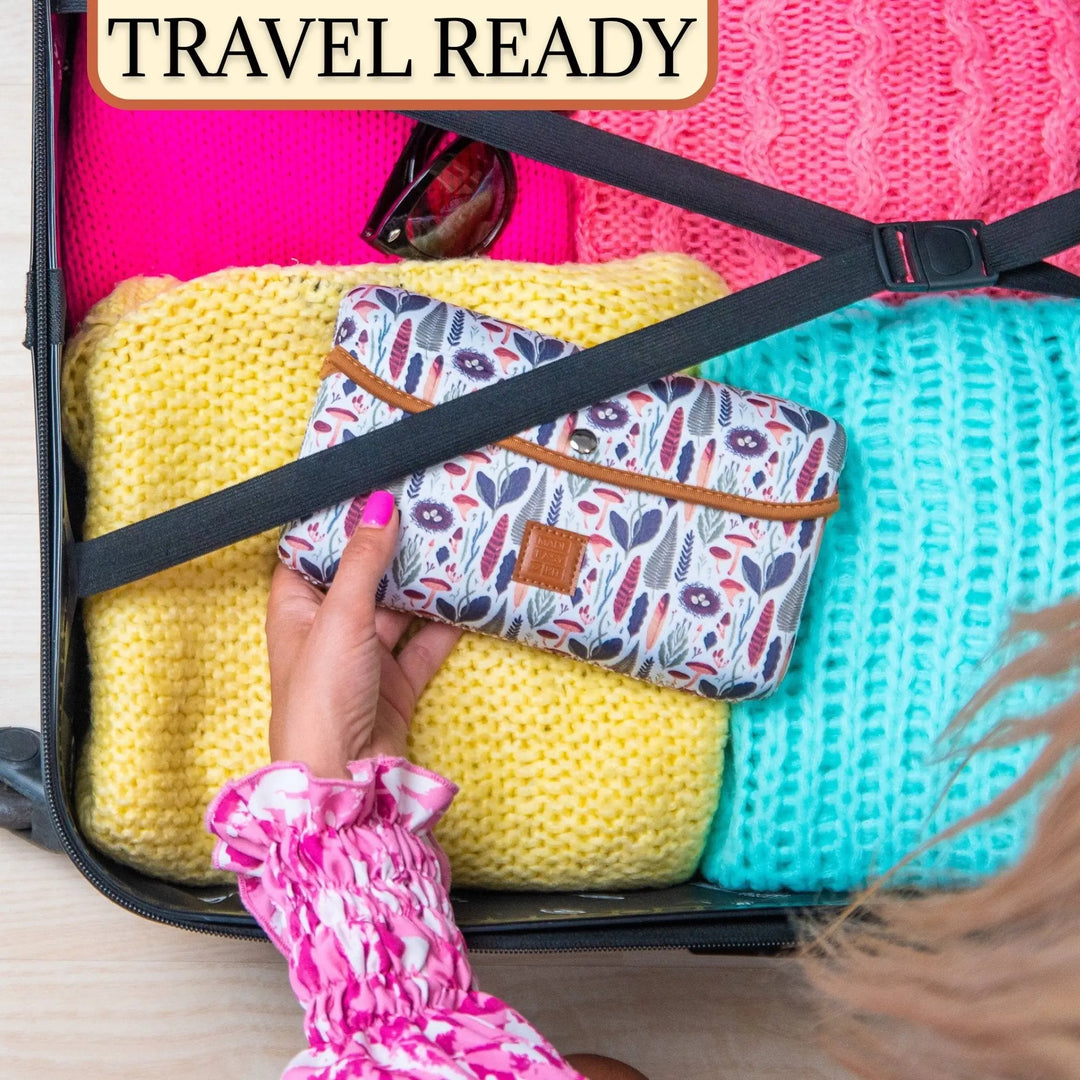 Cute Pill Case Large 7 - Day / 28 Compartments: Brown Woods - Serene Crafts Hub