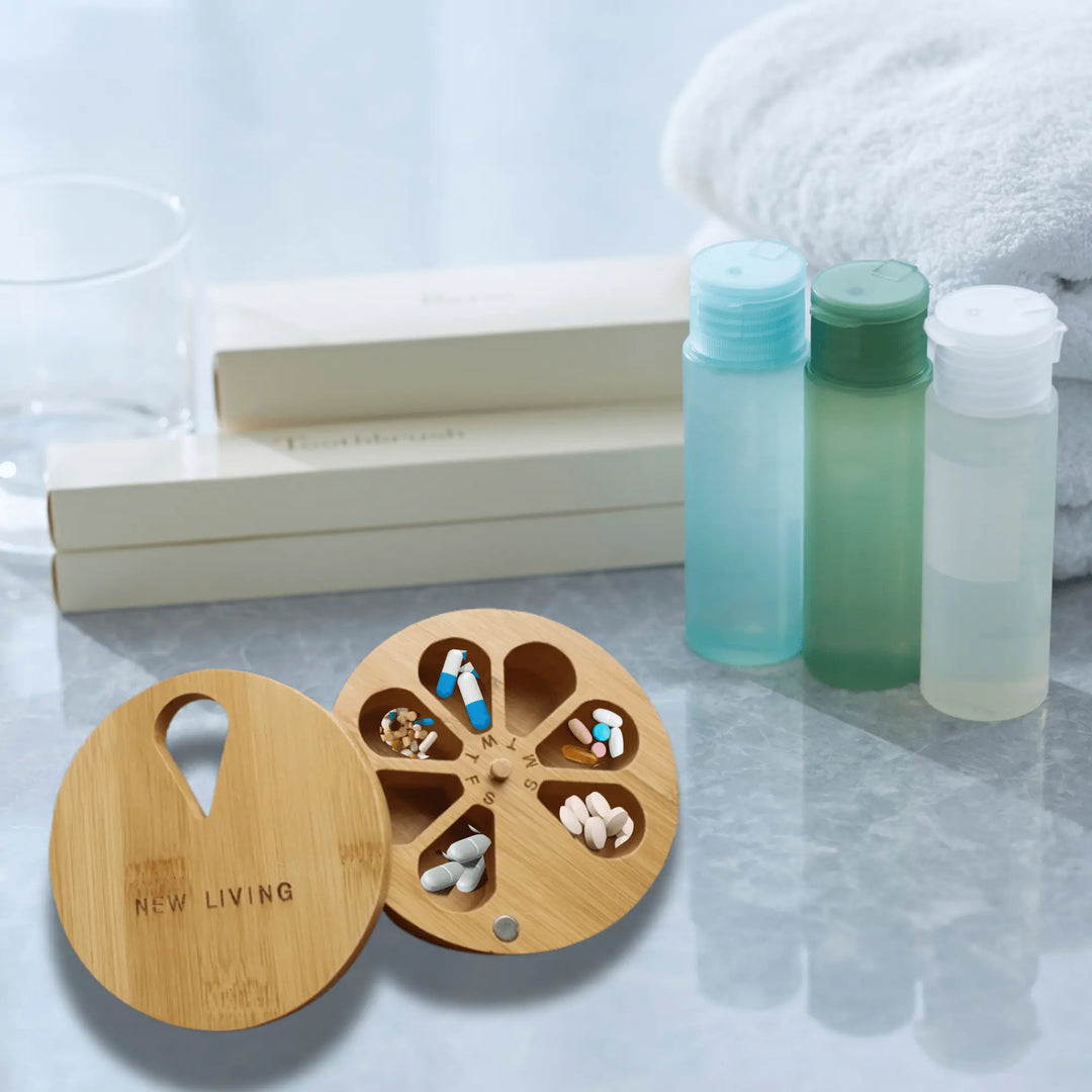 Eco - Friendly Bamboo Pill Case - Serene Crafts Hub