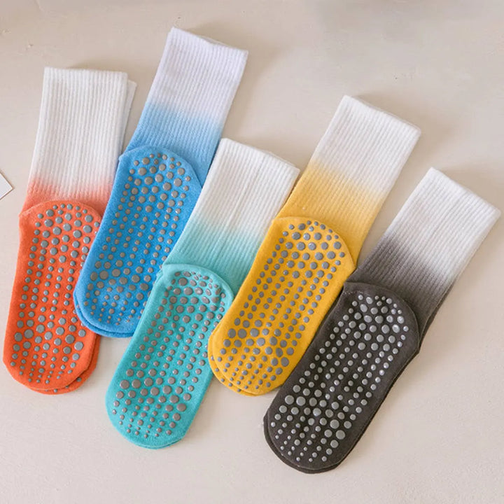 Groovy Grip: Ombre Non - Slip Yoga/Pilates Tube Socks - Serene Crafts Hub
