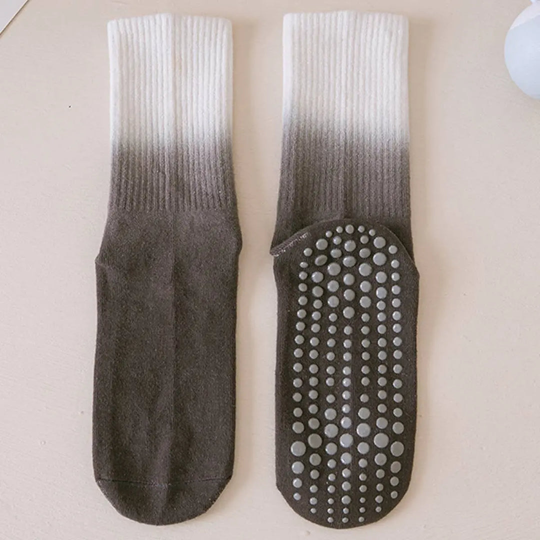 Groovy Grip: Ombre Non - Slip Yoga/Pilates Tube Socks - Serene Crafts Hub