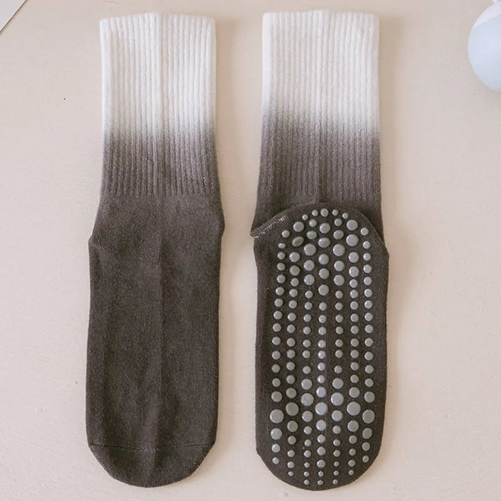 Groovy Grip: Ombre Non - Slip Yoga/Pilates Tube Socks - Serene Crafts Hub