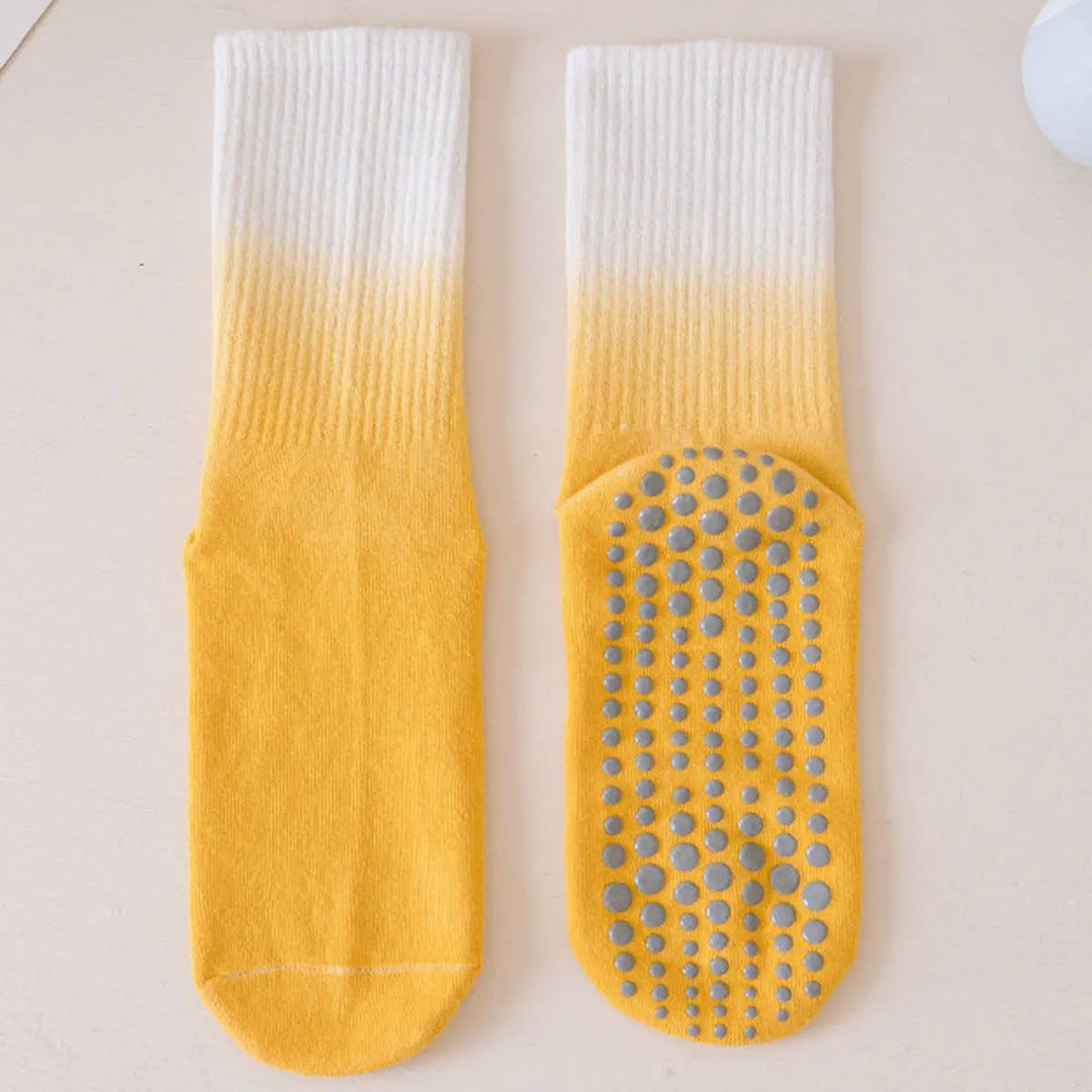 Groovy Grip: Ombre Non - Slip Yoga/Pilates Tube Socks - Serene Crafts Hub