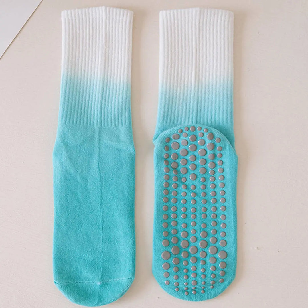 Groovy Grip: Ombre Non - Slip Yoga/Pilates Tube Socks - Serene Crafts Hub