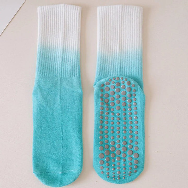 Groovy Grip: Ombre Non - Slip Yoga/Pilates Tube Socks - Serene Crafts Hub