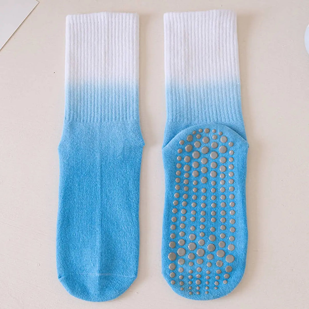 Groovy Grip: Ombre Non - Slip Yoga/Pilates Tube Socks - Serene Crafts Hub
