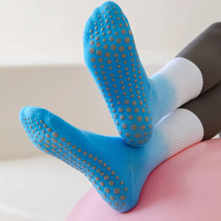 Groovy Grip: Ombre Non - Slip Yoga/Pilates Tube Socks - Serene Crafts Hub