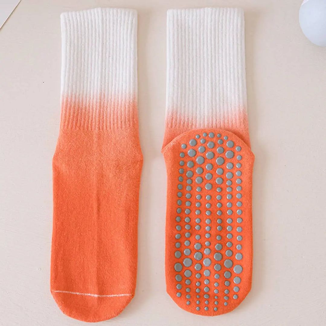Groovy Grip: Ombre Non - Slip Yoga/Pilates Tube Socks - Serene Crafts Hub