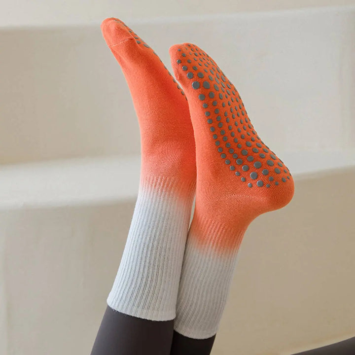 Groovy Grip: Ombre Non - Slip Yoga/Pilates Tube Socks - Serene Crafts Hub