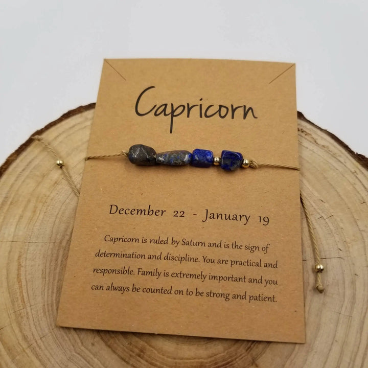 Handwoven Constellation Bracelet with Natural Stone - Celestial Jewelry with Card - Serene Crafts Hub