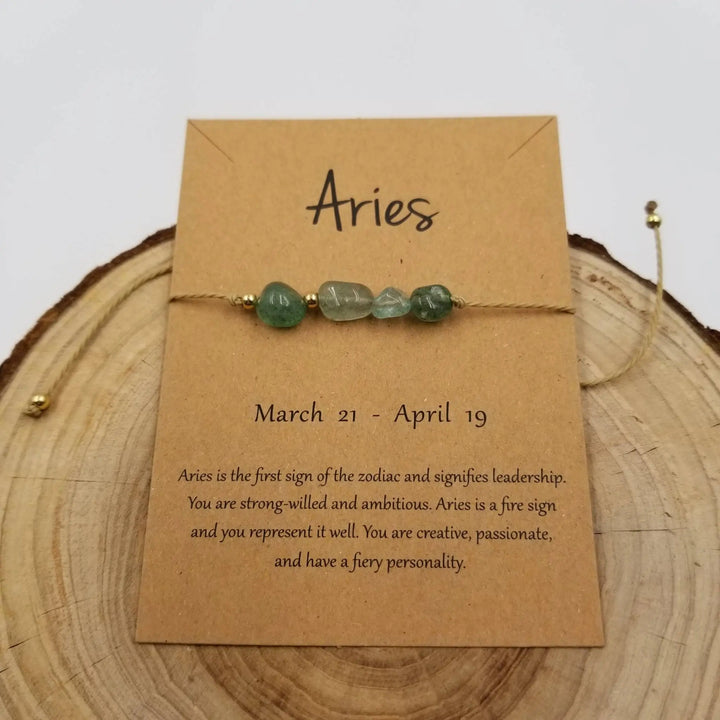 Handwoven Constellation Bracelet with Natural Stone - Celestial Jewelry with Card - Serene Crafts Hub