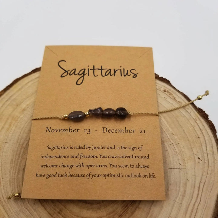 Handwoven Constellation Bracelet with Natural Stone - Celestial Jewelry with Card - Serene Crafts Hub