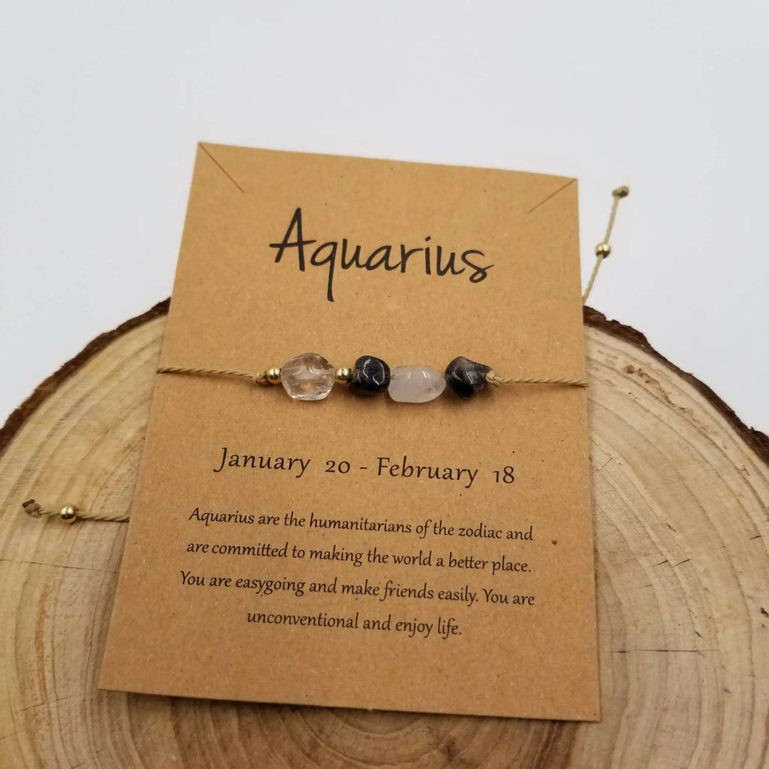 Handwoven Constellation Bracelet with Natural Stone - Celestial Jewelry with Card - Serene Crafts Hub