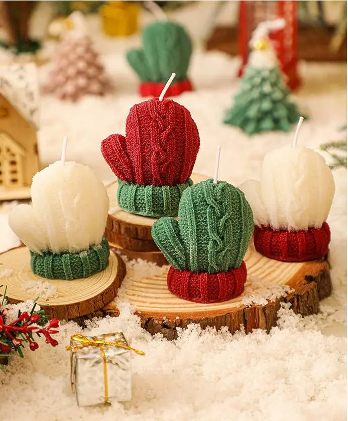 Holiday Decor Christmas Gloves Handmade Soy Scented Candle - Serene Crafts Hub