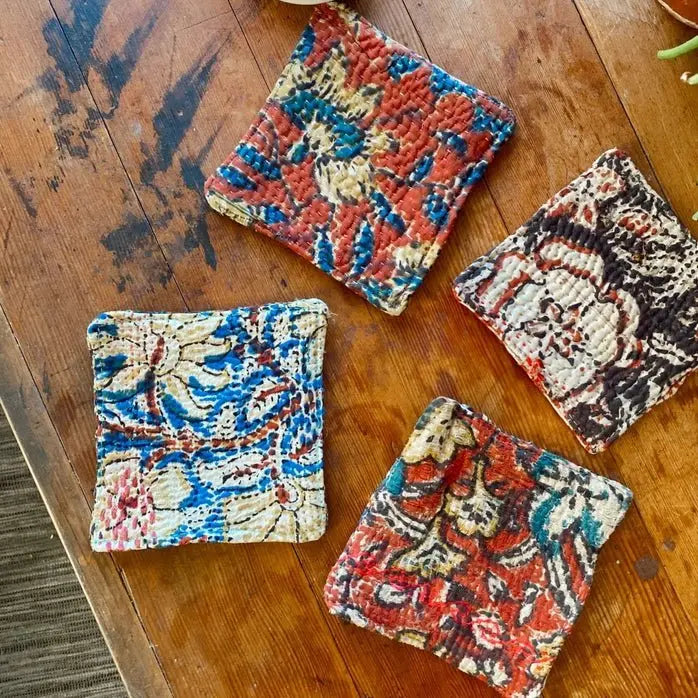 Kantha Coasters: A Touch of Elegance for Your Home - Serene Crafts Hub
