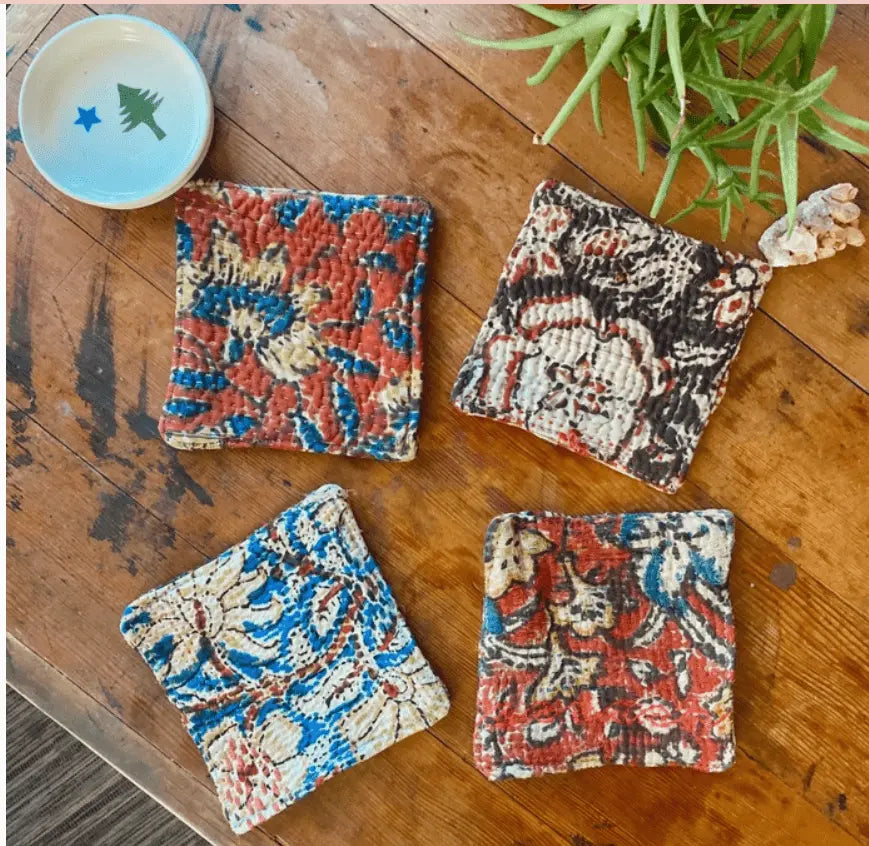 Kantha Coasters: A Touch of Elegance for Your Home - Serene Crafts Hub