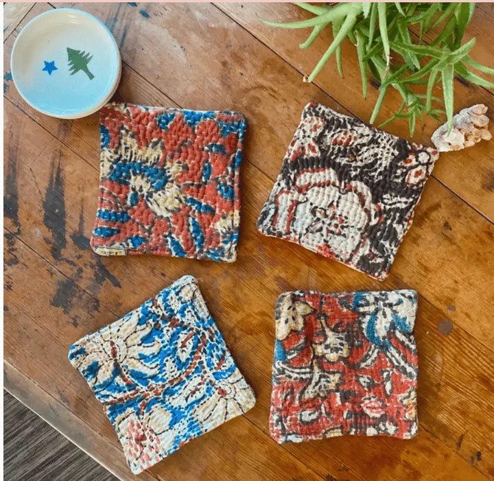 Kantha Coasters: A Touch of Elegance for Your Home - Serene Crafts Hub