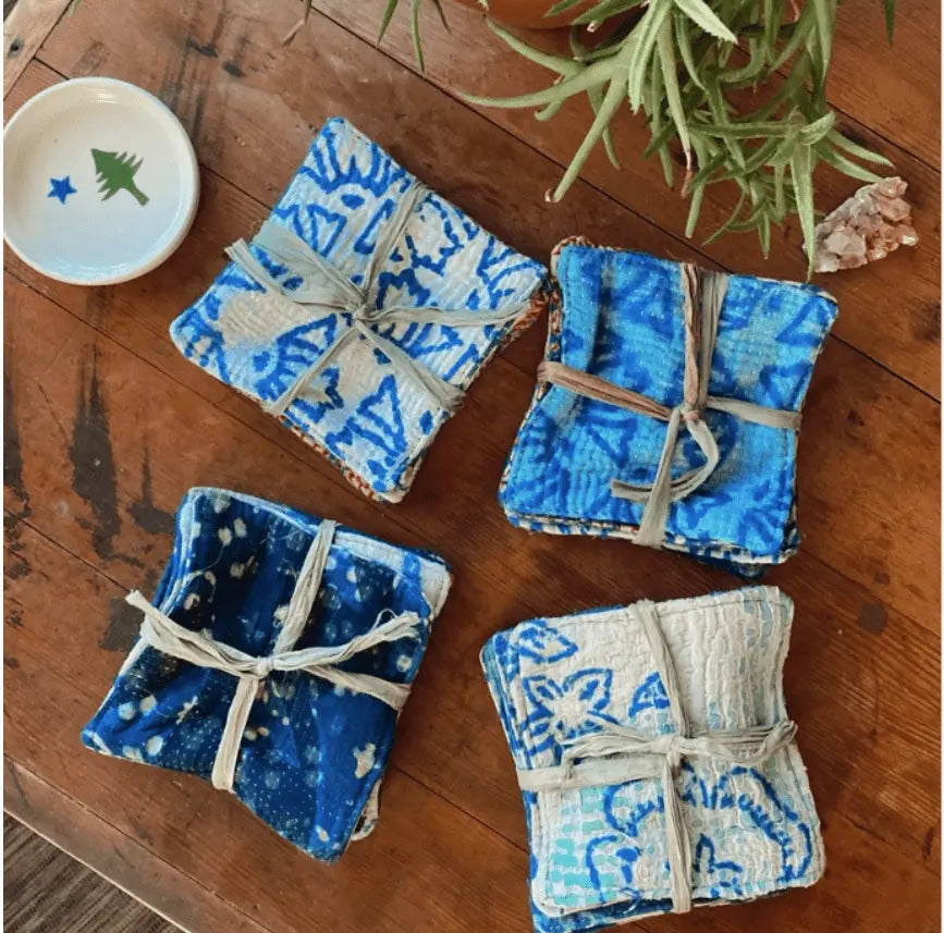 Kantha Coasters: A Touch of Elegance for Your Home - Serene Crafts Hub