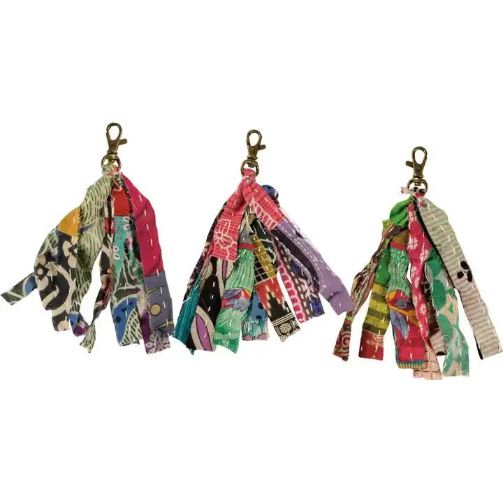 Kantha Strips Keychain - Serene Crafts Hub