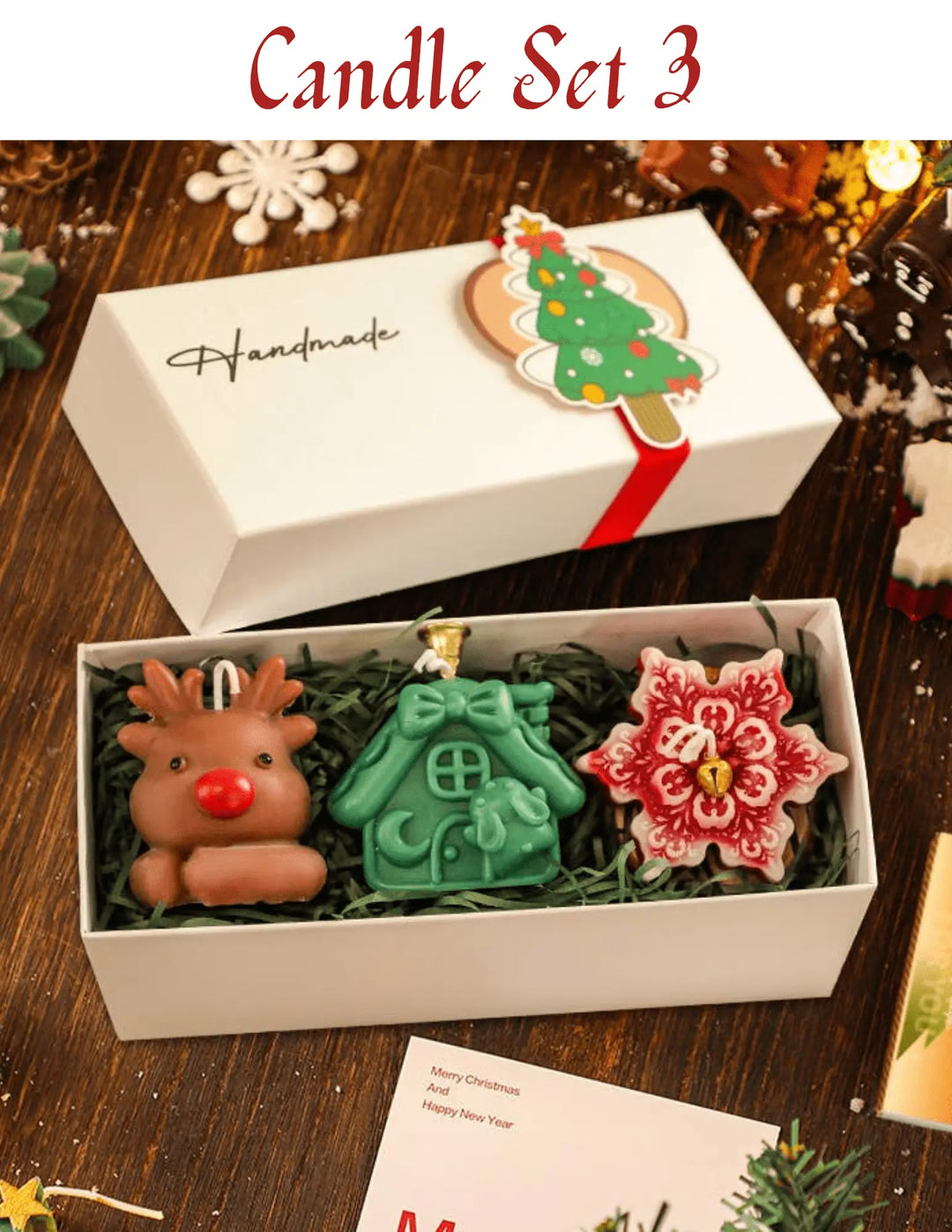 Merry Christmas Candle Set ,Custom Soy Scented Candles - Serene Crafts Hub