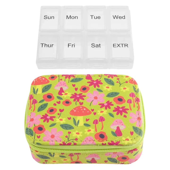 Mushroom Design Travel Medication Case - Serene Crafts Hub