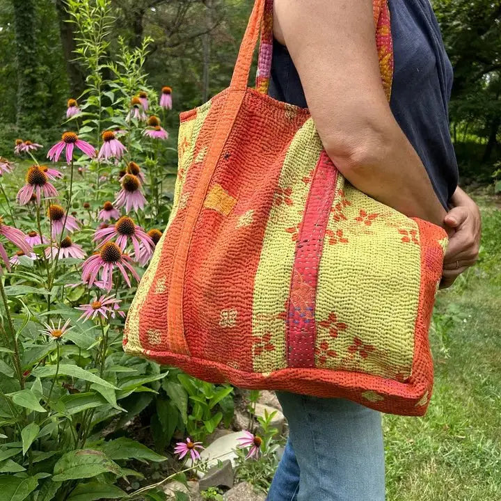 Overnight Kantha Tote Bags | Recycled Saris 100% Cotton - Serene Crafts Hub