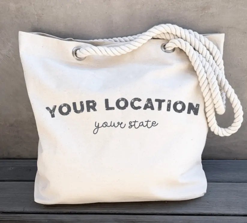 Personalized Beach Tote with Rope Handles - Serene Crafts Hub
