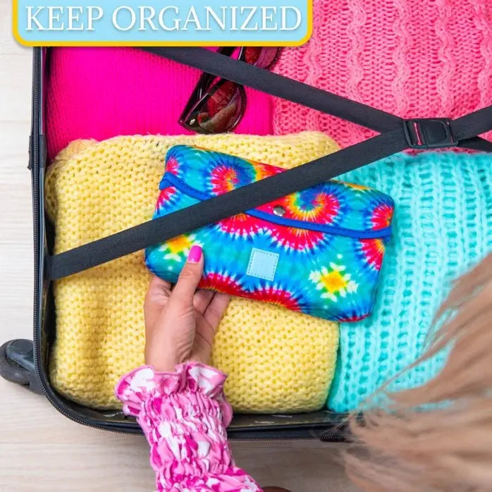 Pill Case Large 7 - Day / 28 Compartments: Tie Dye - Serene Crafts Hub