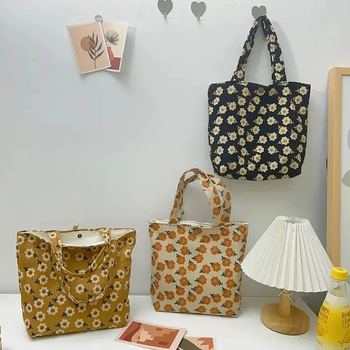 Small Vintage Artistic Floral Tote - Serene Crafts Hub