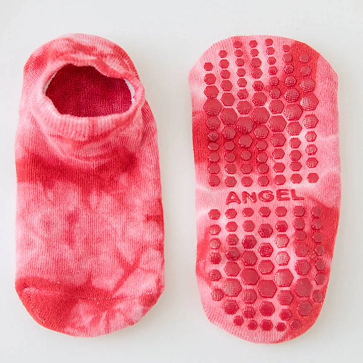 Stay Grounded: Low - Cut Non - Slip Yoga/Pilates Socks - Tie Dye - Serene Crafts Hub
