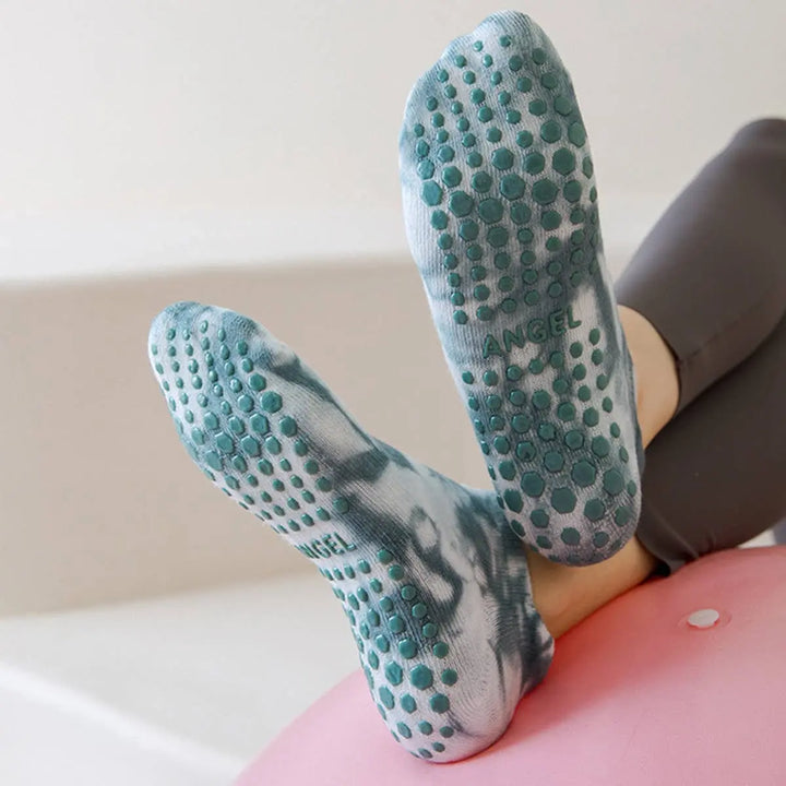 Stay Grounded: Low - Cut Non - Slip Yoga/Pilates Socks - Tie Dye - Serene Crafts Hub