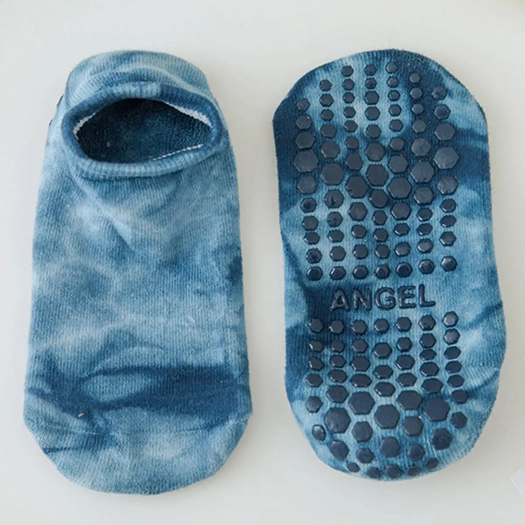 Stay Grounded: Low - Cut Non - Slip Yoga/Pilates Socks - Tie Dye - Serene Crafts Hub