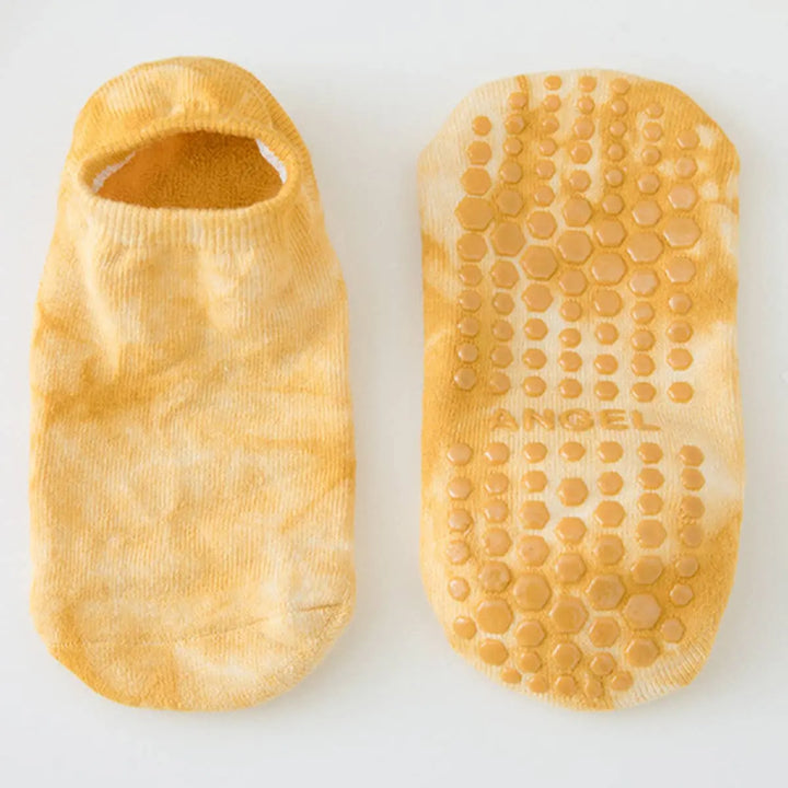 Stay Grounded: Low - Cut Non - Slip Yoga/Pilates Socks - Tie Dye - Serene Crafts Hub