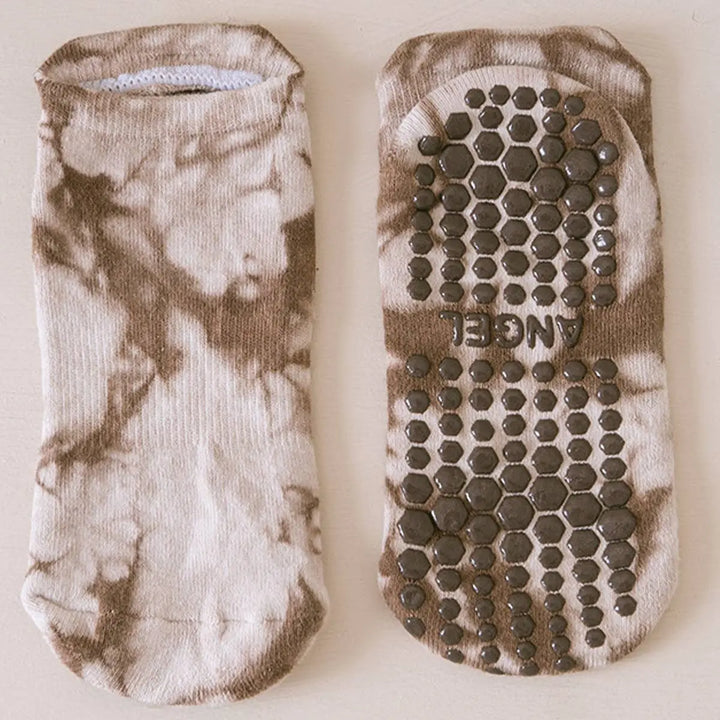 Stay Grounded: Low - Cut Non - Slip Yoga/Pilates Socks - Tie Dye - Serene Crafts Hub