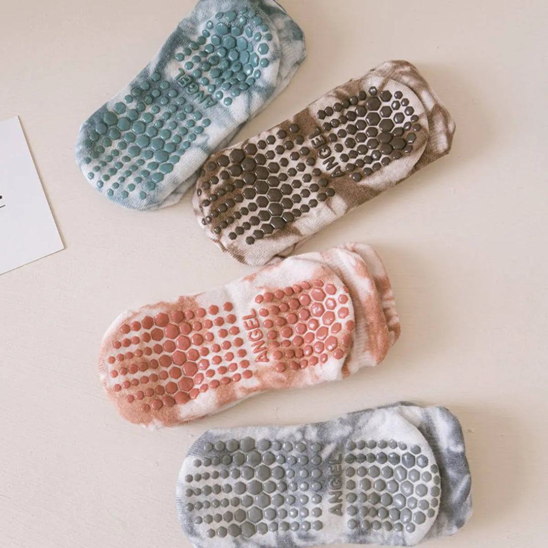 Stay Grounded: Low - Cut Non - Slip Yoga/Pilates Socks - Tie Dye - Serene Crafts Hub