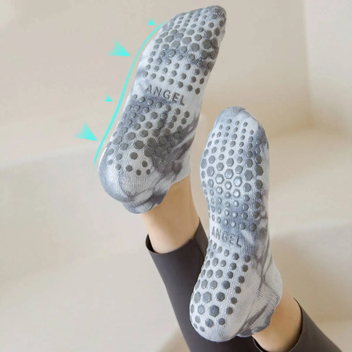Stay Grounded: Low - Cut Non - Slip Yoga/Pilates Socks - Tie Dye - Serene Crafts Hub