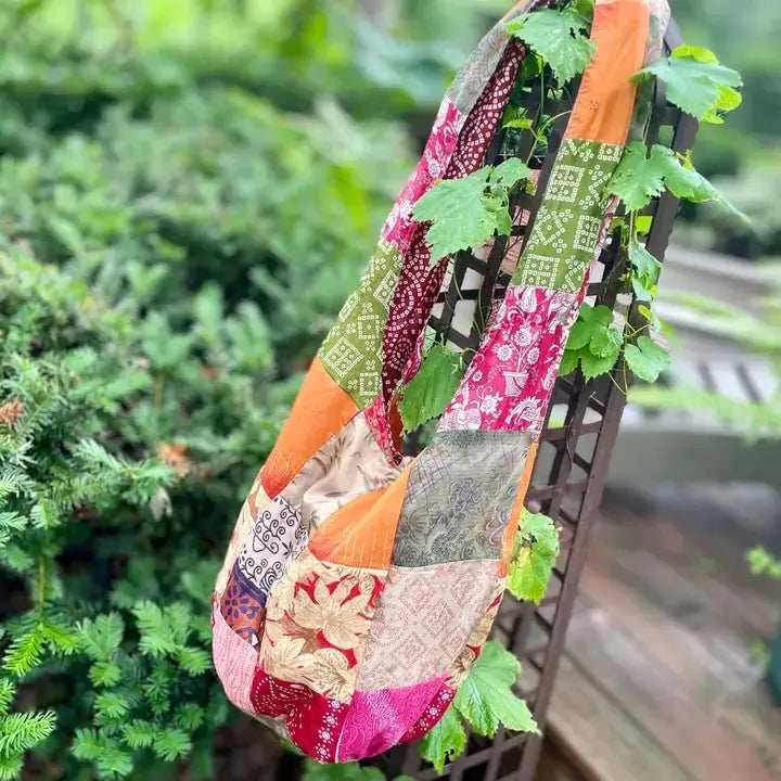 The Reversible Silk Sari Tote: Sustainable Style, Unexpected Colors - Serene Crafts Hub