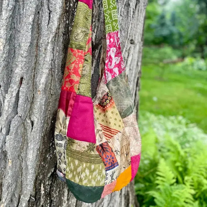The Reversible Silk Sari Tote: Sustainable Style, Unexpected Colors - Serene Crafts Hub