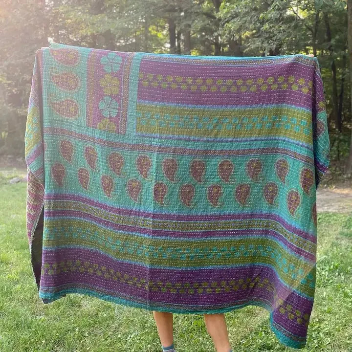 Unique Kantha Over - Dyed Quilt - Serene Crafts Hub