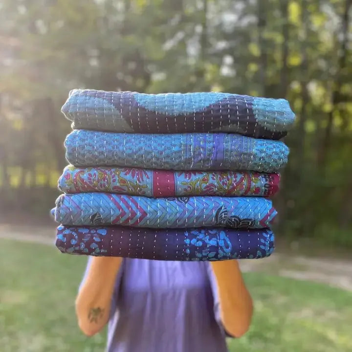 Unique Kantha Over - Dyed Quilt - Serene Crafts Hub