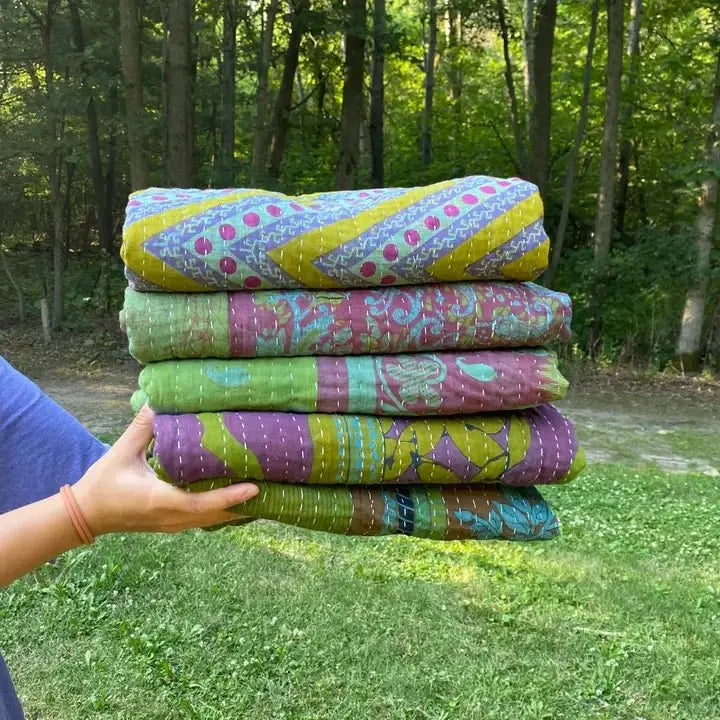 Unique Kantha Over - Dyed Quilt - Serene Crafts Hub